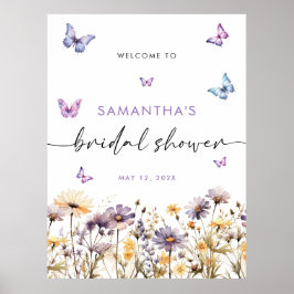 Modernes Schmetterlingszeichen Brautparty Begrüßun Poster