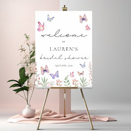 Modernes Schmetterlingszeichen Brautparty Begrüßun Poster