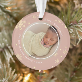 Modernes Schneeflocken 2 Fotos Ornament