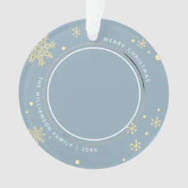 Modernes Schneeflocken 2 Fotos Ornament