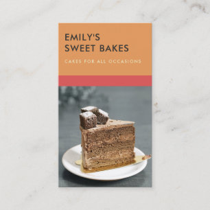 MODERNES, SCHÖNES ROTES ORANGE BAKERY KOCH FOTO VISITENKARTE