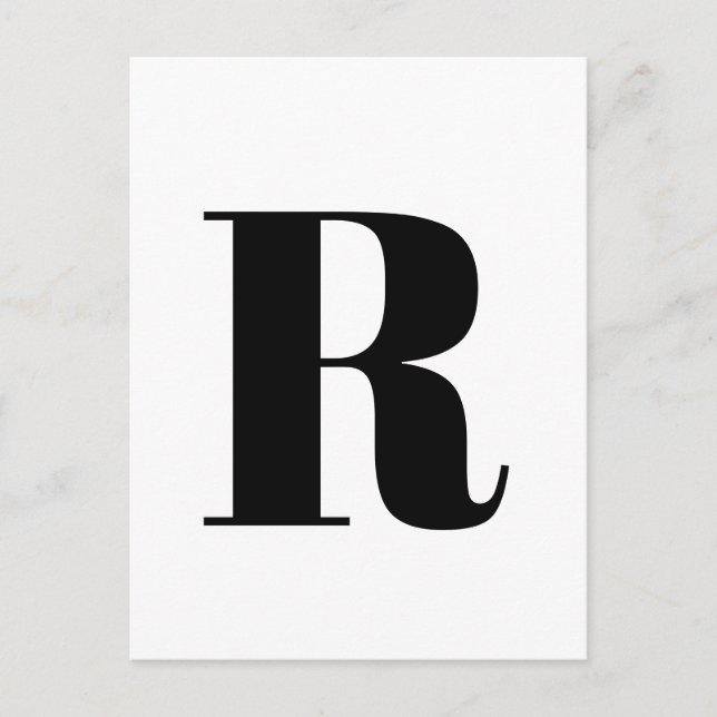 Modernes Schreiben | Minimalistische Alphabet-Init Postkarte (Vorderseite)