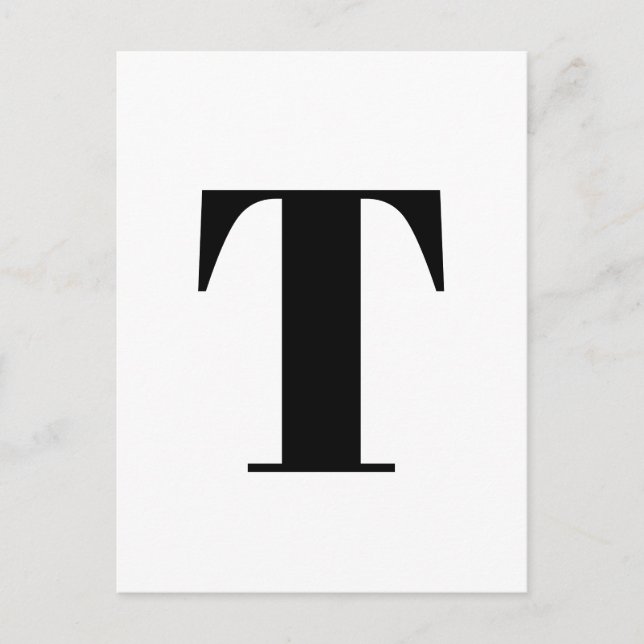 Modernes Schreiben | Minimalistische Alphabet-Init Postkarte (Vorderseite)