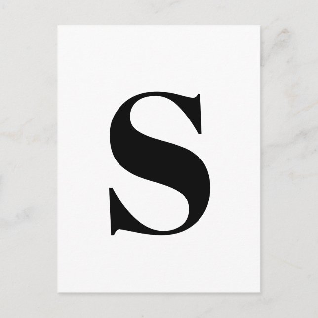 Modernes Schreiben | Minimalistische Alphabet-Init Postkarte (Vorderseite)