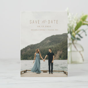 Modernes Schreiben Save the Date Taupe