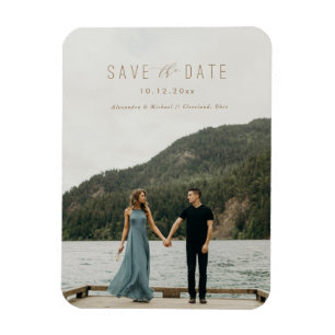 Modernes Schreiben Speichern Sie das Datum Magnet 