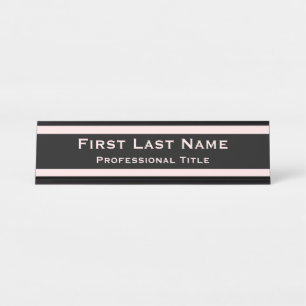Modernes Schreibtisch Name Plate Light Pink Schreibtischnamensplakette