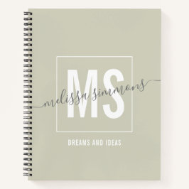 Modernes Schriftnamenmonogramm Notizbuch