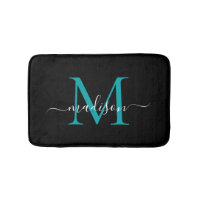 Modernes Schwarz-Aquamarin-Grün-Monogramm-Skript-E