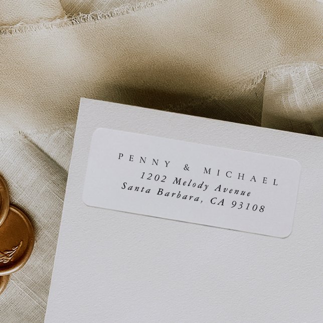 Modernes Schwarz auf weißer Rücksendeadresse (Black and white contemporary return address label.)