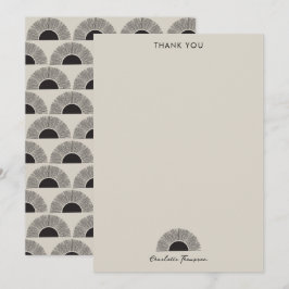 Modernes Schwarz & Beige Sunset Abstrakt Art Muste Dankeskarte