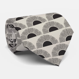 Modernes Schwarz & Beige Sunset Abstrakt Art Muste Krawatte