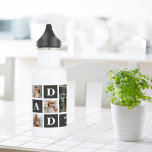 Modernes Schwarz | Collage Foto | Vater Bestes Ges Edelstahlflasche<br><div class="desc">Ein Collage Foto ist eine wunderbare Geschenkidee für jeden Papa, der Lieben über die guten Zeiten mit Familie und Freunden zu erinnern. Dieses Foto enthält eine Sammlung von Fotos, die kreativ angeordnet und zusammen dargestellt werden, oft in einem Motiv oder Layout, das die Persönlichkeit oder Interessen des Empfängers widerspiegelt.Ein Collage...</div>