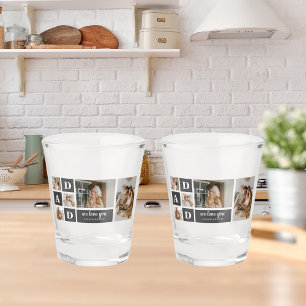 Modernes Schwarz Collage Foto Vater Bestes Ges Schnapsglas