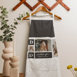 Modernes Schwarz | Collage Foto | Vater Bestes Ges Schürze<br><div class="desc">Ein Collage Foto ist eine wunderbare Geschenkidee für jeden Papa, der Lieben über die guten Zeiten mit Familie und Freunden zu erinnern. Dieses Foto enthält eine Sammlung von Fotos, die kreativ angeordnet und zusammen dargestellt werden, oft in einem Motiv oder Layout, das die Persönlichkeit oder Interessen des Empfängers widerspiegelt.Ein Collage...</div>
