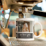 Modernes Schwarz | Collage Foto | Vater Bestes Ges Tasse<br><div class="desc">Ein Collage Foto ist eine wunderbare Geschenkidee für jeden Papa, der Lieben über die guten Zeiten mit Familie und Freunden zu erinnern. Dieses Foto enthält eine Sammlung von Fotos, die kreativ angeordnet und zusammen dargestellt werden, oft in einem Motiv oder Layout, das die Persönlichkeit oder Interessen des Empfängers widerspiegelt.Ein Collage...</div>