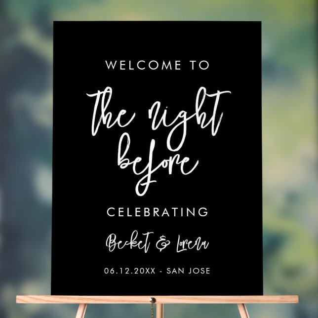 Modernes Schwarz Die Nacht vor dem Empfang Acrylschild (Neutral)