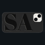 Modernes Schwarz Erstklassig zeitgemäß Case-Mate iPhone 14 Hülle<br><div class="desc">Modernes schwarzes initiales Monogramm minimales zeitgenössisches Handy Gehäuse Design.</div>