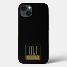 Modernes Schwarz-Gold-Anfangsmonogramm