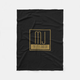 Modernes Schwarz-Gold-Anfangsmonogramm Fleecedecke