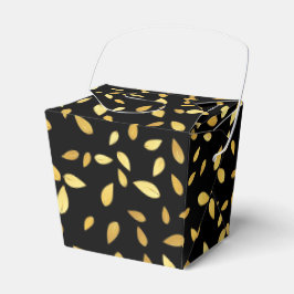Modernes Schwarz-Gold-Blätter Illustriertes Muster Geschenkschachtel