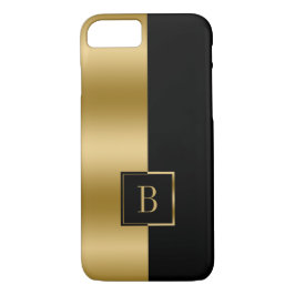 Modernes Schwarz & Gold einfaches geometrisches De Case-Mate iPhone Hülle