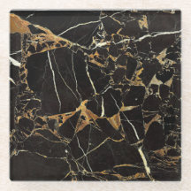 Modernes Schwarz-Gold-Marmor | Benutzerdefiniert