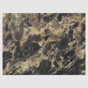 Modernes Schwarz-Gold-Marmor-Muster Seidenpapier