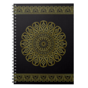 Modernes Schwarz-Golden Arabesque-Design-Notebook Notizblock