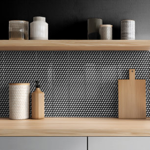 Modernes Schwarz-Grau Geometrisches 3D-Kubikmuster Fliese