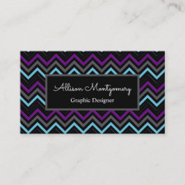 Modernes Schwarz, Grau, Lila und Eisblau Visitenkarte