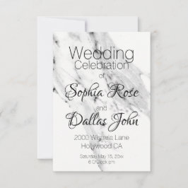 Modernes schwarz-graues Marmormuster Einladung