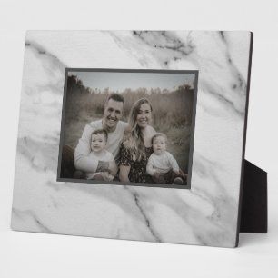 Modernes, schwarz-graues Marmormuster Fotoplatte