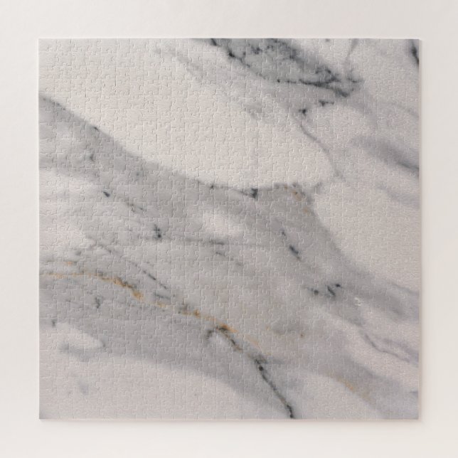 Modernes, schwarz-graues Marmormuster Puzzle (Vertikal)