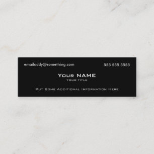 Modernes Schwarz Mini Visitenkarte