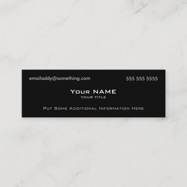 Modernes Schwarz Mini Visitenkarte (Vorderseite)