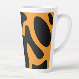 Modernes Schwarz-Orange-Freeform-Muster Milchtasse