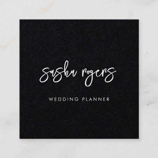Modernes Schwarz Quadratische Visitenkarte (Vorderseite)