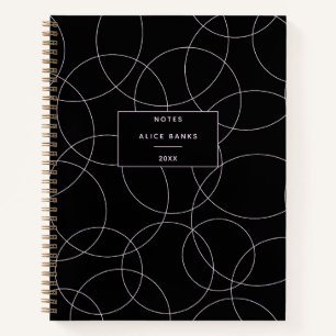 Modernes Schwarz & Rosa Stilvoll Notizbuch