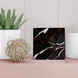 Modernes Schwarz-Rot-Imitat-Muster Fliese