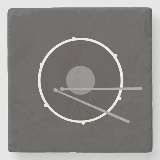 Modernes Schwarz Steinuntersetzer (Vorderseite)