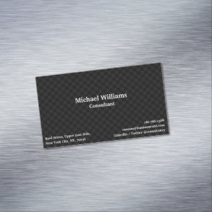 Modernes Schwarz-Trendy-Prüfmuster-Elegant Magnetische Visitenkarte