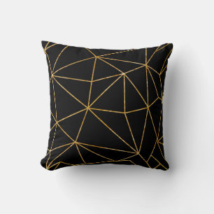 Modernes Schwarz und Gold Kissen
