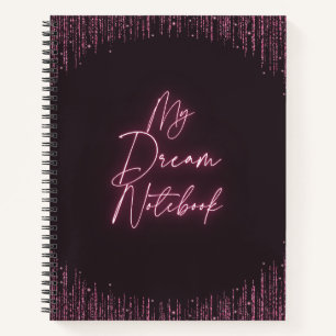 Modernes Schwarz und Rosa Elegantes Glühen Mein Tr Notizbuch