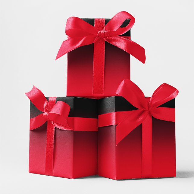 Modernes Schwarz und Rot Ombre Geschenkpapier (Black and Red Ombre Wrapping Paper)
