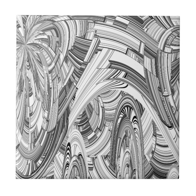 Modernes Schwarz und Weiß Fliese (Vorderseite)