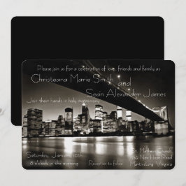 Modernes Schwarz und Weiß New York in der Nacht Einladung