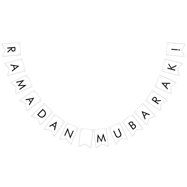 Modernes Schwarz und Weiß Ramadan Mubarak Pennant Wimpelkette (Alle)