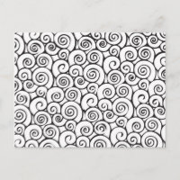 Modernes Schwarz-Weiß-Abstraktes Wirbles Muster