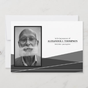 Modernes Schwarz-Weiß-Beerdigung für das liebende Dankeskarte